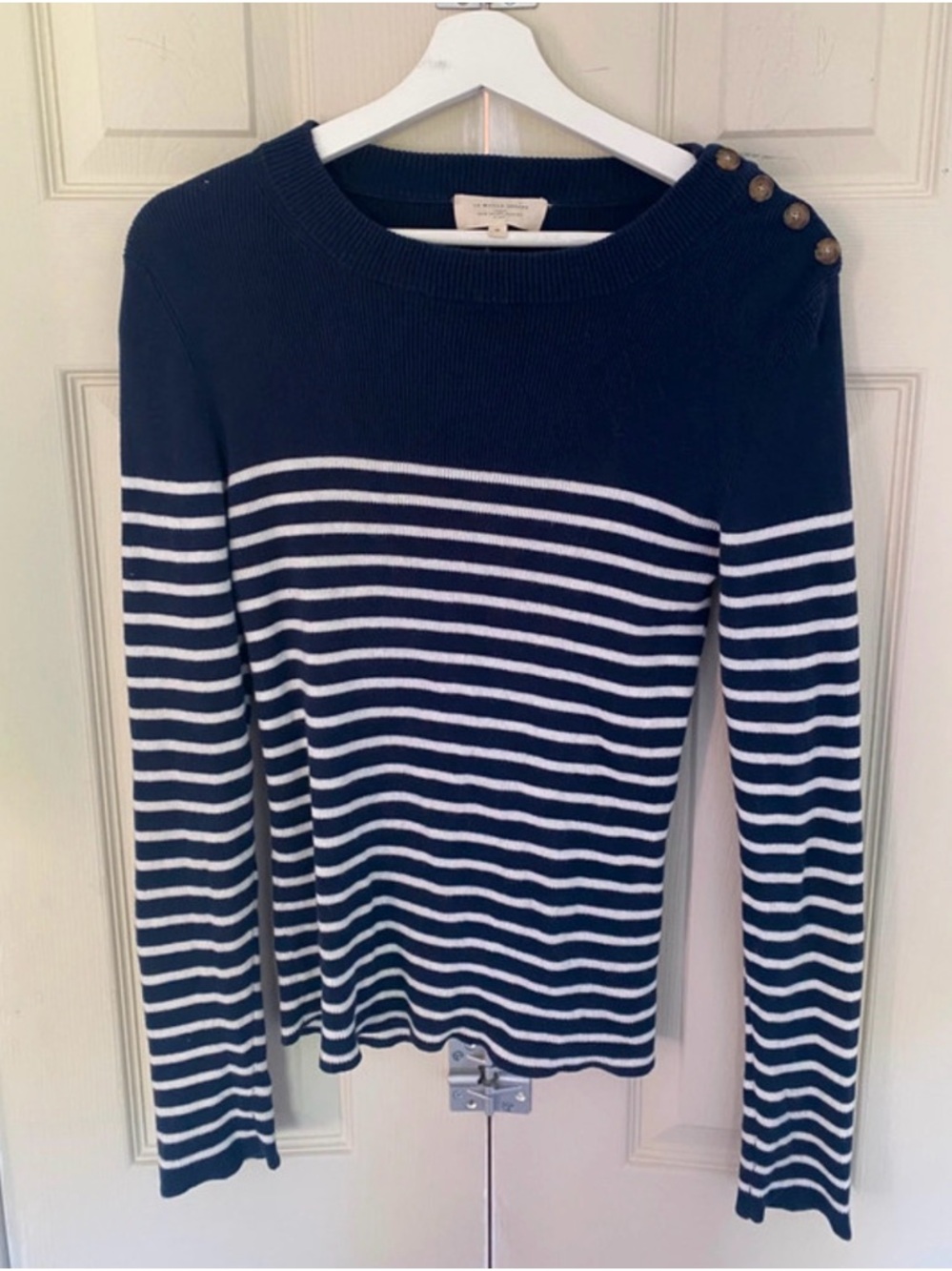 Sézane Striped Navy and White Jumper